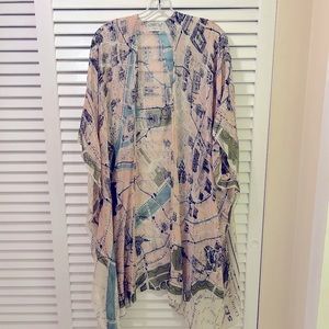 One Hundred Stars Paris Map Kimono